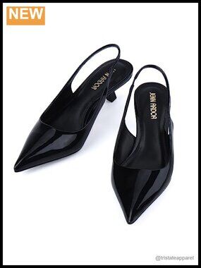 Pointed Toe Slingback Kitten Heels 1.9'' Low Pump Shoes